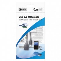 USB kabel 2.0 A/F-MICRO B/M OTG 15CM Emos SD7400