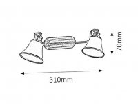 Grando E14 R50 2x 40W IP20 bronz RABALUX 6546