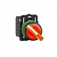 Schneider XB5AK125B5 Ovládač otočný prosvětlený s LED, 1 Z + 1 V, 24V - žlutý