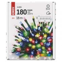 LED vánoční řetěz, 18 m, venkovní i vnitřní, multicolor, časovač EMOS D4AM04