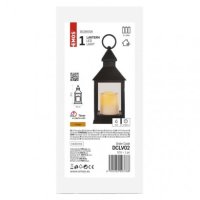 LED dekorace - lucerna antik černá blikající, 3x AAA, vnitřní, vintage, časovač