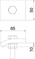 OBO KWS 10 FT Spojovací úhelník se šr.se 6ti hr.hl. h = 10 mm 60x50 Ocel