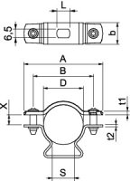 OBO ASL 733 30 ALU Distanční příchytka se závitem M6 25-30mm Hliník Alu