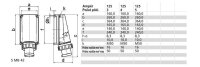 Přívodka nástěnná 125A 4p 400V IP67 6h BALS 24200