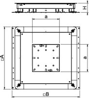 OBO UGD 350-3 4 Podlahová přístrojová krabice 350-3 pro GES4 510x467x70 Ocel