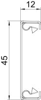 OBO GS-OT50RW Víko, pro kanál Rapid 80, 45x12x2000mm, čistě bílá Ocel