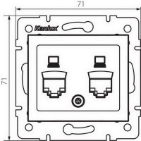 Adaptér datové zásuvky DOMO 2xRJ45 perlový 25934 Kanlux