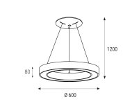 LED2 3270753D SATURN 60 P-Z, B DALI/PUSH DIM 50W 2CCT 3000K/4000K