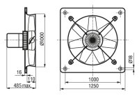HCBT/4-1000/L-X IP55, 40°C axiální ventilátor ELEKTRODESIGN 886153