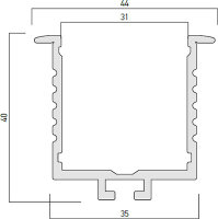 PRF062 WALL/CEILING REC. AL. PROFILE 3 m