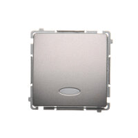 Ovladač zapínací SVĚTLO, s orientačním LED, řazení 1/0 So, 10AX, 250V, Inox