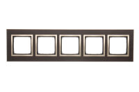 Rámeček 5-násobný Simon 54 Nature, IP20/IP44, dřevěný zlaté wenge DRN5/85