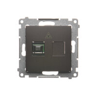 Světlovodná/optická zásuvka samostatná SC/APC hnědá matná metalizované