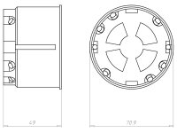 Krabice přístrojová protipožární HWD 68 hl.49 mm, do dutých stěn KAISER 9463-02