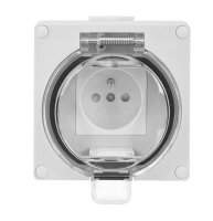 TITAN IP66 Zásuvka 16A/250V/2P+PE s ochr. kolíkem, šedá FAMATEL 79021-00