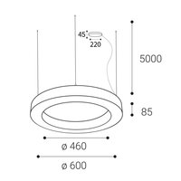 Závěsné svítidlo LED2 SATURN SLIM II 60 P/N-Z, W DALI TW/PUSH TW 60W 27K-4K bílá