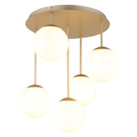 Stropní svítidlo HARMON šampaň 5x E14, max. 25W LED 230V GLOBO 47441-5CH