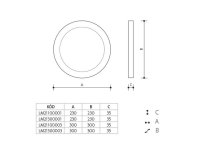 Přisazené svítidlo LED DOWNLIGHT MOUNTED 18W kulatý 3000K LEDMED LM21100001