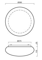 Přisazené svítidlo ARAKIS 2 LED-1L14C03K64/416 3000 14W IP43 OSMONT 67070