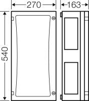 Prázdná skříň ENYSTAR, 216x486x136mm, průhledné dveře HENSEL FP 0310