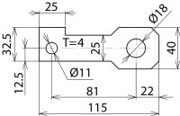 Připojovací třmen IF 3 přímý Průměr otvoru d1 18 mm DEHN 923218