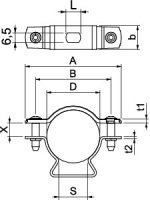 OBO ASL 733 36 G Distanční příchytka s připojovacím závitem M6 30-36mm Ocel