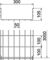OBO GRM 105 300 A2 Mřížový žlab GRM 105x300x3000 Nerez ocel