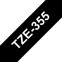 BROTHER TZe-355, černá / bílá (24mm, laminovaná)