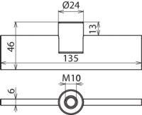 Kontaktní břit pro zemnící patronu NH Vel. 1...3 se zdířkou M10 DEHN 745021