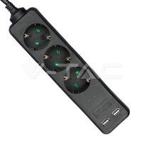3 Ways Socket With 2 USB (3G 1.5MM2 X 1.