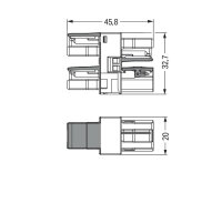 Rozdělovač s 3 výstupy 2pól. Kód. B světle zelená WAGO 770-1705