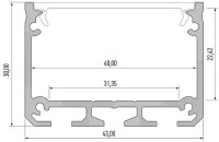Hliníkový profil AL-PROFIL ILEDO SILVER 1M (10-0114-10) GREENLUX GXLP2034