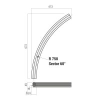 XNET RECESSED CURVED PROFILE 60dgr OPENI