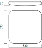 XEON SQ. CEILING FITTING 56W 180-250V AC