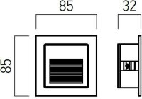 XGHOST IP65 WALL REC. FITTING 2W 100-240