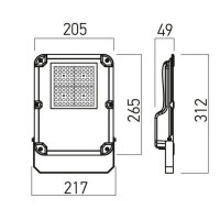 XFIELD Proiector 50W 120-277V AC 6000K C