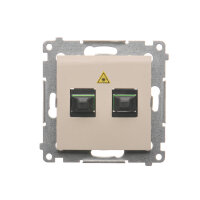 Světlovodná/optická zásuvka dvojitá SC/APC krémová KONTAKT SIMON DGS2.01/41