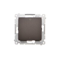 Spínač dvojpólový, řazení 2, (strojek s krytem)10AX, 250V, hnědá matná