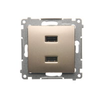 Nabíječka 2x USB 2,1A, zlatá matná, metalizované KONTAKT SIMON DC2USB.01/44