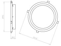 Přední kryt, HaloX 100, průměr 100 mm, do betonu KAISER 1281-07