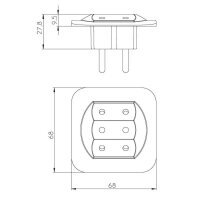174900003 3-way adapter: connections for