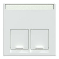 Centrální deska, Merten System M, Actassi 2xRJ45, active white, lesklý plast
