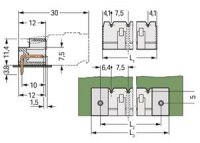 Konektor s pájecími piny THT pájecí kontakt 1,2x1,2 mm úhlové světle šedá 6pól.