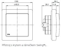 ABB Swing (L) Zásuvka s clonkami a víčkem IP44 bílá (bílé víčko) 5518G-A02989 B