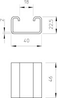 OBO DSK 25 FT Distanční díl pro vsazení do závěsu US 3 46x40x22,5 Ocel žár.zinek