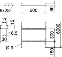 OBO LCIS 660 6 FT Kabelový žebřík profil C 60x600x6000 Ocel žár.zinek