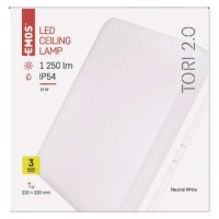 LED přisazené svítidlo TORI, čtvercové bílé 15W neutr. b., IP54 EMOS ZM4323