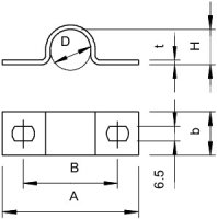 OBO 823 22.5 FT Upevňovací příchytka oboustranná 23mm Ocel žár.zinek