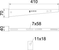 OBO AW 15 41 FT Nástěnný a závěsný výložník B410mm Ocel žár.zinek