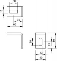 OBO BW 60 40 FT SO Upevňovací úhelník pro závěs IS 8 60x60x40 Ocel žár.zinek